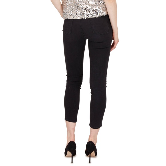 ❤️ Veronica Beard Debbie 10" Skinny Jeans Coal Rhinestone Buttons Black Size 25 - Picture 3 of 15